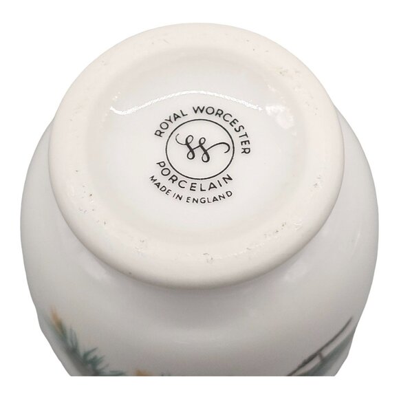 Royal Worcester Birds Egg Coddler Porcelain With Chrome Lid 3.5" Made in England - Picture 8 of 11